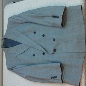 Tom James Executive Collection Gray Glen Plaid Peak Lapel Sport Coat 44R*